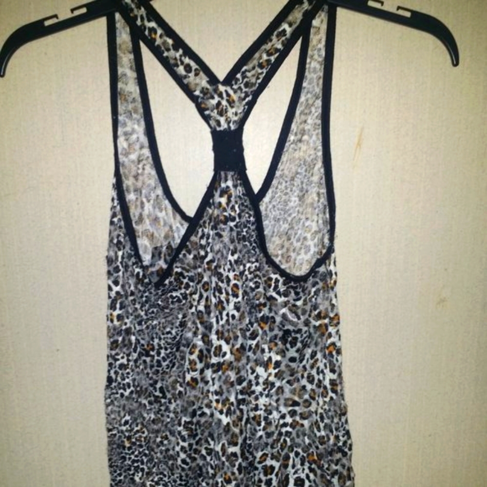 Sheer Cheetah Print Tank Top Medium - Picture 2 of 3